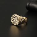 All-seeing Eye of Providence Three-dimensional Ring with 10K Gold, Rose Gold or Platinum Freemasonry Europe and America Fashion Personality Men Rings Original Design