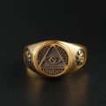 All-seeing Eye of Providence Three-dimensional Ring with 10K Gold, Rose Gold or Platinum Freemasonry Europe and America Fashion Personality Men Rings Original Design