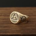 All-seeing Eye of Providence Three-dimensional Ring with 10K Gold, Rose Gold or Platinum Freemasonry Europe and America Fashion Personality Men Rings Original Design