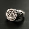 All-seeing Eye of Providence Three-dimensional Ring with 14K Gold, Rose Gold or Platinum Freemasonry Europe and America Fashion Personality Men Rings Original Design