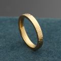 Ancient Handmade Hammer Gold Ring 18K 3MM Width Ancient Chinese Style Hammer Line Men Women Rings Light Luxury Delicate