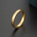 Ancient Handmade Hammer Gold Ring 18K 3MM Width Ancient Chinese Style Hammer Line Men Women Rings Light Luxury Delicate