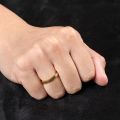 Ancient Handmade Hammer Gold Ring 18K 3MM Width Ancient Chinese Style Hammer Line Men Women Rings Light Luxury Delicate