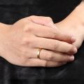 Ancient Handmade Hammer Gold Ring 18K 3MM Width Ancient Chinese Style Hammer Line Men Women Rings Light Luxury Delicate