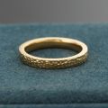 Ancient Handmade Hammer Gold Ring 18K 3MM Width Ancient Chinese Style Hammer Line Men Women Rings Light Luxury Delicate