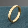 Ancient Handmade Hammer Gold Ring 18K 3MM Width Ancient Chinese Style Hammer Line Men Women Rings Light Luxury Delicate