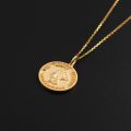 Ancient Rome U.S.A Statue of Liberty Small gold coin Necklace with 10K Gold, Rose Gold or Platinum Vintage Coin Pendant Customized