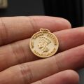 Ancient Rome U.S.A Statue of Liberty Small gold coin Necklace with 10K Gold, Rose Gold or Platinum Vintage Coin Pendant Customized