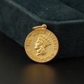 Ancient Rome U.S.A Statue of Liberty Small gold coin Necklace with 10K Gold, Rose Gold or Platinum Vintage Coin Pendant Customized