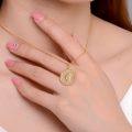 Ancient Rome U.S.A Statue of Liberty Small gold coin Necklace with 14K Gold, Rose Gold or Platinum Vintage Coin Pendant Customized