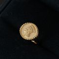 Ancient Rome U.S.A Statue of Liberty Small gold coin Ring with 10K Gold, Rose Gold or Platinum Vintage Customized