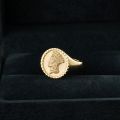 Ancient Rome U.S.A Statue of Liberty Small gold coin Ring with 14K Gold, Rose Gold or Platinum Vintage Customized