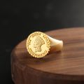 Ancient Rome U.S.A Statue of Liberty Small gold coin Ring with 14K Gold, Rose Gold or Platinum Vintage Customized