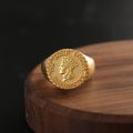 Ancient Rome U.S.A Statue of Liberty Small gold coin Ring with 14K Gold, Rose Gold or Platinum Vintage Customized