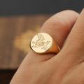 Brave Troops Pi Xiu Diamond Ring 18k Gold Set With Natural Diamonds Auspicious Animal Chinese Style State Tide Retro Seal Badge