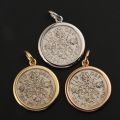 Britain Moon and Sixpence Love Lucky Coin Pendant with 10K Gold, Rose Gold or Platinum Queens Vintage Coins Necklace Customized