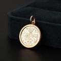 Britain Moon and Sixpence Love Lucky Coin Pendant with 10K Gold, Rose Gold or Platinum Queens Vintage Coins Necklace Customized