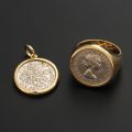 Britain Moon and Sixpence Love Lucky Coin Ring 18K Gold Rose White Platinum Queens Vintage Coins Customized
