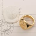 British Royal Family Badge Ring 18k Gold Vintage Seal European And American Fashion Tail Ring Light Luxury Custom