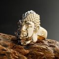 Buddha vs Demon Ring - 18K Yellow Gold and White Gold, Unique Chinese-Style Customizable Male Ring