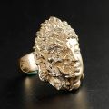 Buddha vs Demon Ring - 18K Yellow Gold and White Gold, Unique Chinese-Style Customizable Male Ring