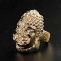 Buddha vs Demon Ring - 18K Yellow Gold and White Gold, Unique Chinese-Style Customizable Male Ring