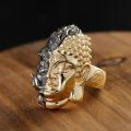 Buddha vs Demon Ring - 18K Yellow Gold and White Gold, Unique Chinese-Style Customizable Male Ring