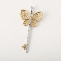 Butterfly Innocence Eternal Love Key Pendant 18K Gold 0.040ct + 0.050ct Original Custom