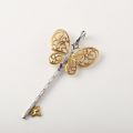 Butterfly Innocence Eternal Love Key Pendant 18K Gold 0.040ct + 0.050ct Original Custom