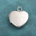 Can Hold Photo Heart Necklace Box Pendant 10K Gold Platinum Clamshell Lettering Retro Customize