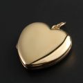 Can Hold Photo Heart Necklace Box Pendant 10K Gold Platinum Clamshell Lettering Retro Customize