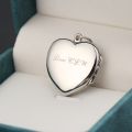 Can Hold Photo Heart Necklace Box Pendant 10K Gold Platinum Clamshell Lettering Retro Customize