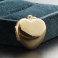 Can Hold Photo Heart Necklace Box Pendant 10K Gold Platinum Clamshell Lettering Retro Customize