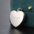 Can Hold Photo Heart Necklace Box Pendant 10K Gold Platinum Clamshell Lettering Retro Customize