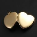 Can Hold Photo Heart Necklace Box Pendant 10K Gold Platinum Clamshell Lettering Retro Customize