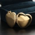 Can Hold Photo Heart Necklace Box Pendant 10K Gold Platinum Clamshell Lettering Retro Customize