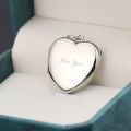 Can Hold Photo Heart Necklace Box Pendant 10K Gold Platinum Clamshell Lettering Retro Customize