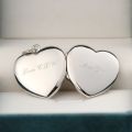 Can Hold Photo Heart Necklace Box Pendant 10K Gold Platinum Clamshell Lettering Retro Customize