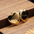 Can Hold Photo Heart Necklace Box Pendant 10K Gold Platinum Clamshell Lettering Retro Customize