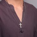 Cross Necklace Mens 10K Gold Platinum Rose Big Cross Pendant Retro Classic Simple