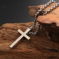 Cross Necklace Mens 10K Gold Platinum Rose Big Cross Pendant Retro Classic Simple