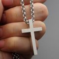 Cross Necklace Mens 10K Gold Platinum Rose Big Cross Pendant Retro Classic Simple