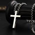 Cross Necklace Mens 10K Gold Platinum Rose Big Cross Pendant Retro Classic Simple