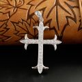 Diamond Cross Pendant for Men 10K Real Yellow White Rose Gold Platinum Crucifix Necklace for Women 0.7 / 2.2 ct.