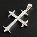 Diamond Cross Pendant for Men 10K Real Yellow White Rose Gold Platinum Crucifix Necklace for Women 0.7 / 2.2 ct.