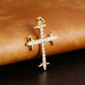 Diamond Cross Pendant for Men 10K Real Yellow White Rose Gold Platinum Crucifix Necklace for Women 0.7 / 2.2 ct.