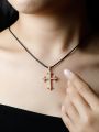 Diamond Cross Pendant for Men 10K Real Yellow White Rose Gold Platinum Crucifix Necklace for Women 0.7 / 2.2 ct.