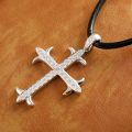 Diamond Cross Pendant for Men 10K Real Yellow White Rose Gold Platinum Crucifix Necklace for Women 0.7 / 2.2 ct.