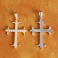 Diamond Cross Pendant for Men 10K Real Yellow White Rose Gold Platinum Crucifix Necklace for Women Zircon 23pcs/27pcs