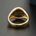 Knight Ring Men Trendy Personality 10K Gold Light Luxury Badge Little Finger Tail Ring Customization